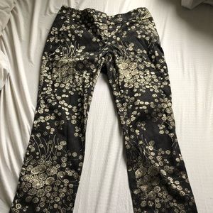 Embroidered straight-leg pants